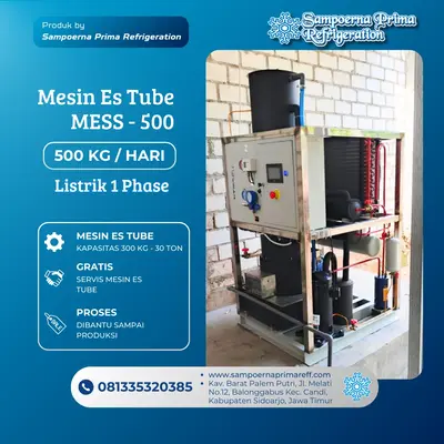 Mesin Es Kristal 500 Kg 1 Phase Produksi Sampoerna Prima Refrigeration